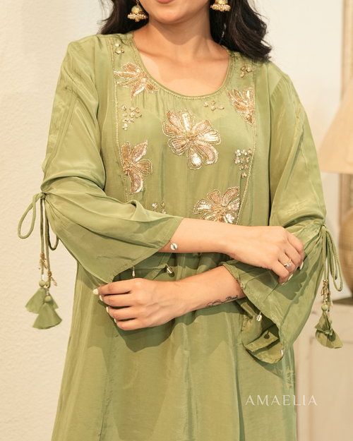 Naz — Sage Green Zardozi