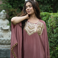 Gulnaar — Onion Pink Beaded Kaftan Co-ord Set