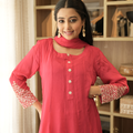 Kadamb — Magenta Pink Pearl & Sequin Chinon Anarkali Set