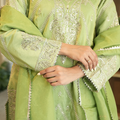Mehar — Pistachio Green Sequin & Thread Tissue Sharara Set