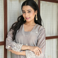 Gulmohar — Mauve Desert Pearl Tissue Straight Suit Set