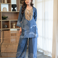 Gulnaar — Blue Muslin Co-ord Set
