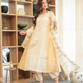 Aarzoo — Golden Cut Dana & Zardozi Tissue A-Line Suit Set