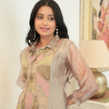 Dahlia — Grey Appliqué Glass Crush Organza Co-ord Set