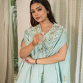 Nagkesar — Ice Blue Embroidered Crushed Fabric Kaftan Co-ord Set