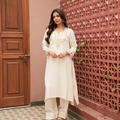 Mogra — Ivory Pearl Crepe Kurta Set
