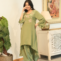Naz — Sage Green Zardozi Kurta Set